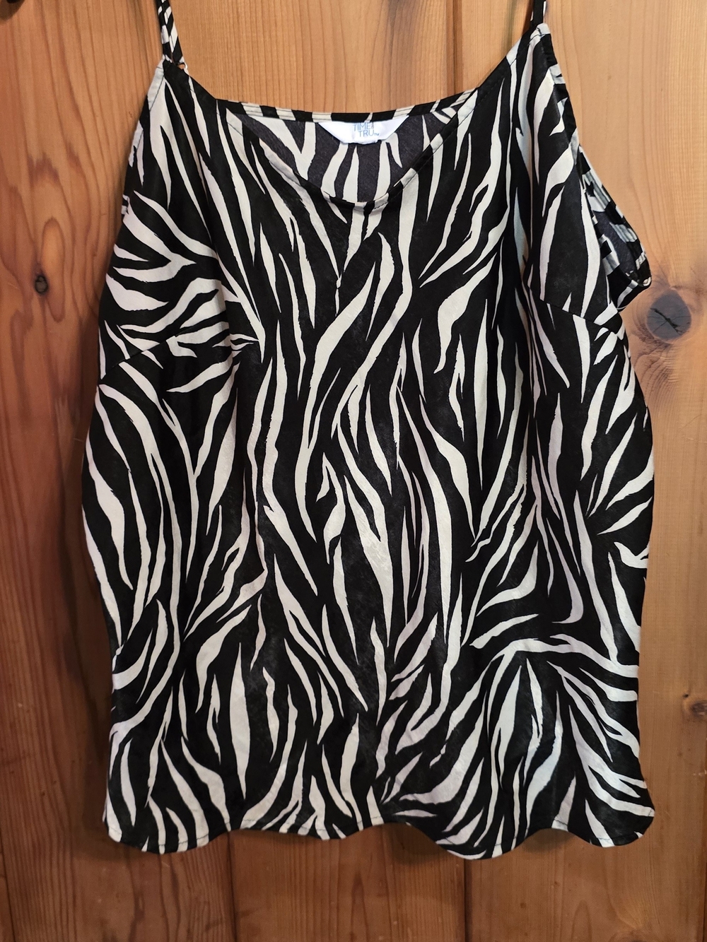 Time and Tru Black & White Zebra Print Cami